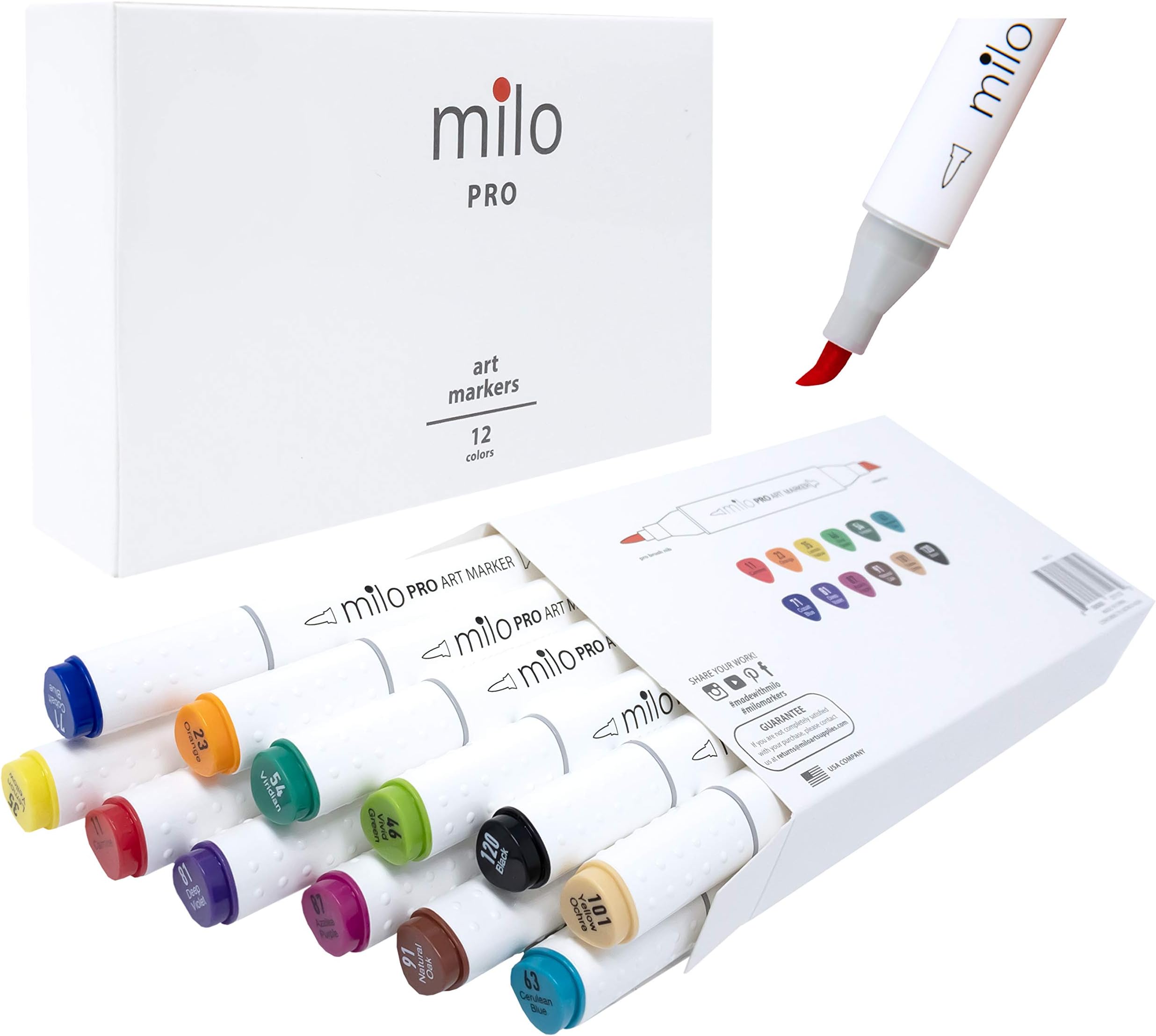milo Pro Alcohol Based Double Sided Art Markers 12 pc
