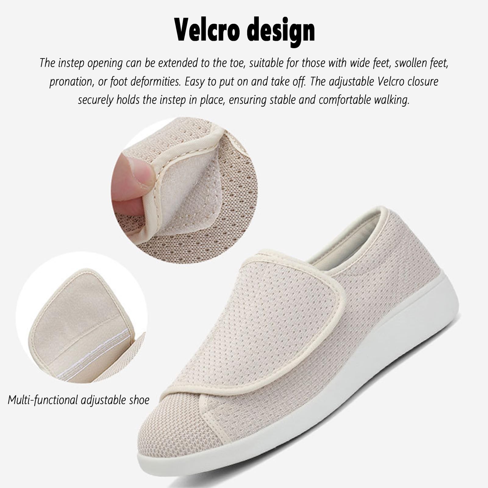 Calzature Diabetici Uomo Donna Calzatur Terapeutiche, Scarpe Alluce Valgo, Calzature Sanitarie Antiscivolo, Calzatur Riabilitative Regolabili, Scarpe Casual Anziani Piedi Gonfi
