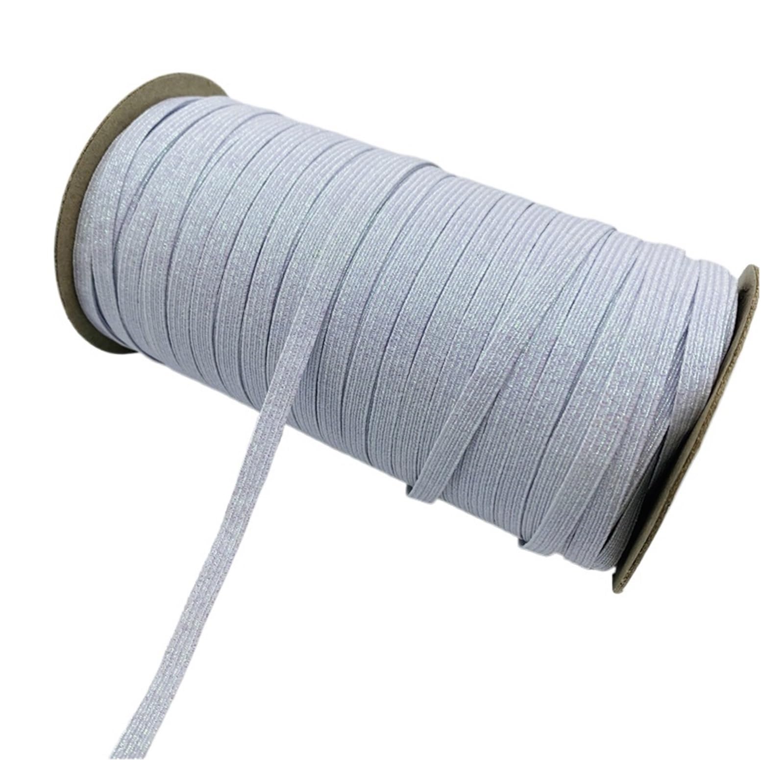 Generisch 5 yards 6mm Glitter Elastisches Band Nähen Elastisches Band Fiat Gummiband for Taille Band Stretch Seil Elastisches Band(21,1 Roll 135yards)