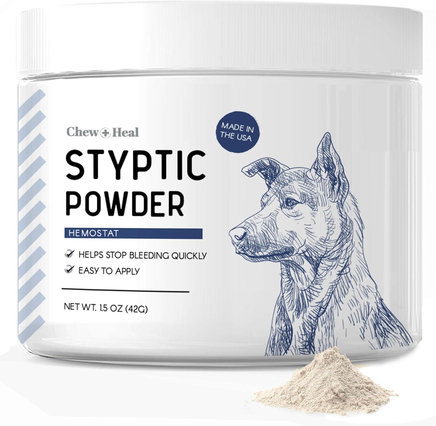 Styptic Powder for Dogs, Cats, and Other Animals 1.5 oz Quick Stop Bleeding Powder for