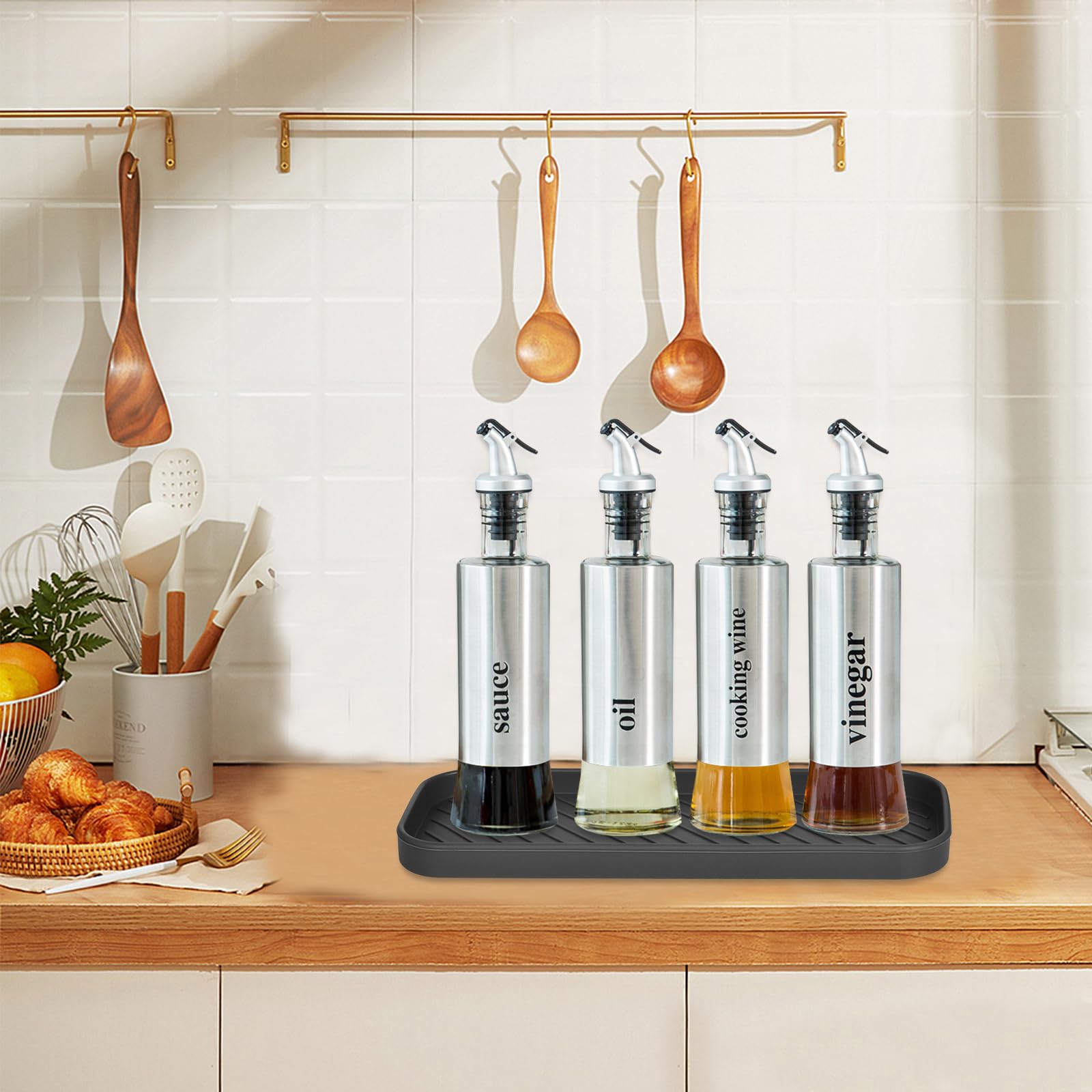 Organizador Silicona Fregadero 2 Piezas - Soporte Esponjas Antideslizante, Bandeja Jabón, Fácil Limpiar, 23x9x1.5cm