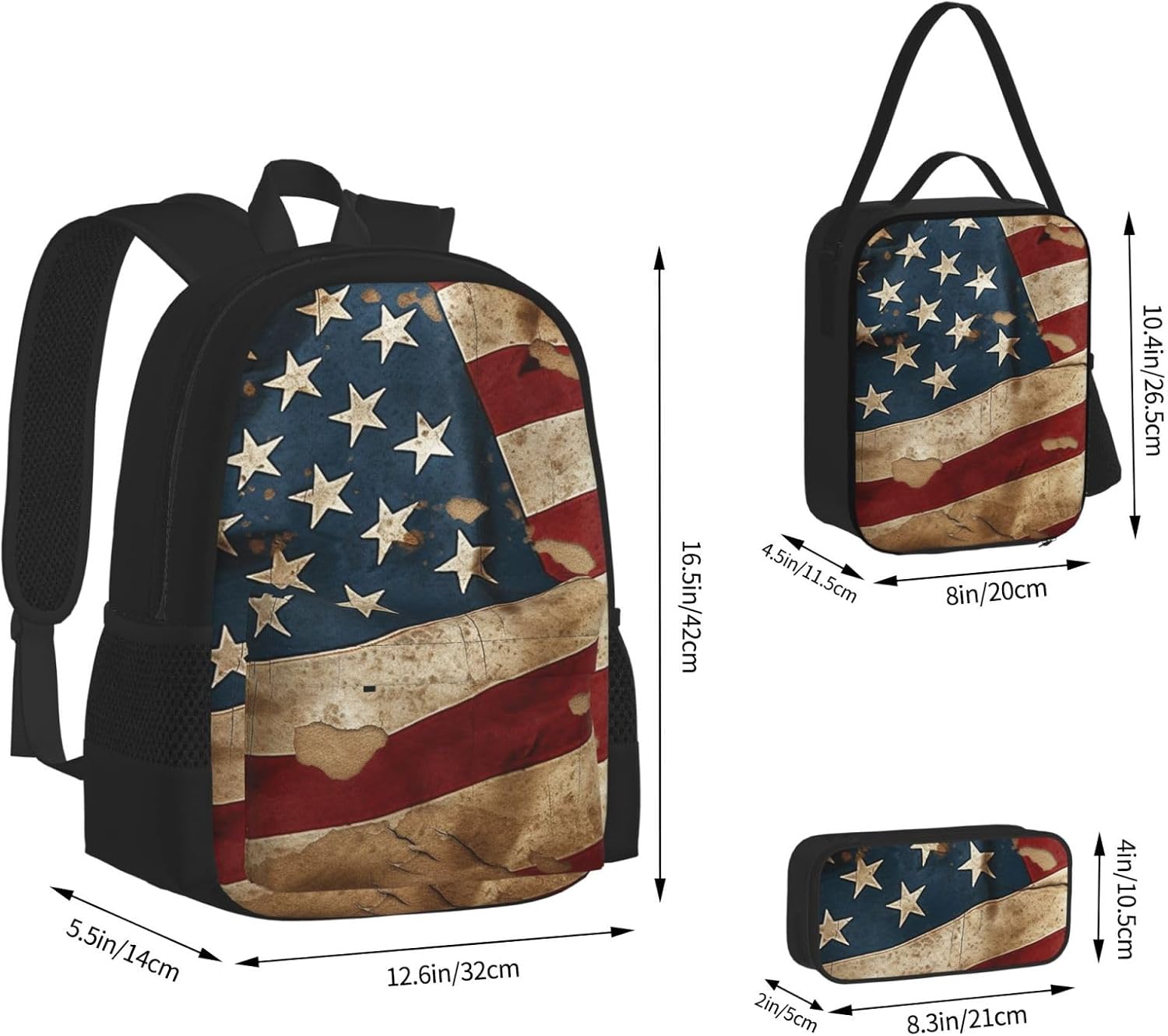 3 in1 Travel Laptop Backpack with Lunch Bag and Pencil Case Casual Daypack image 3