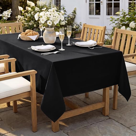 Softalker Black Tablecloth Rectangular 140x200 cm Wipe Clean Tablecloth