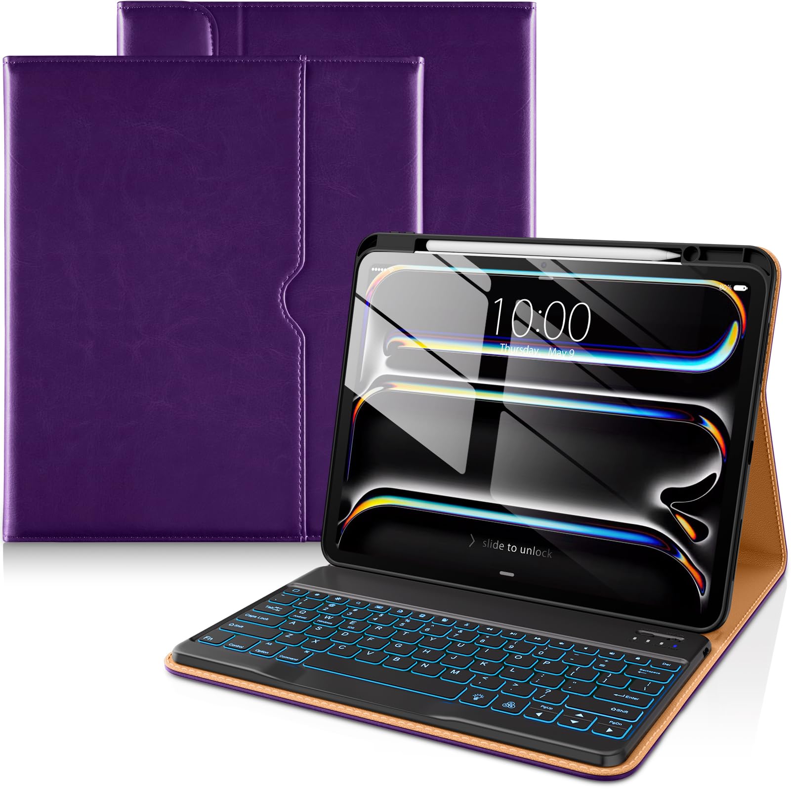 DTTO Keyboard Case for iPad Pro 13 Inch (M5) 2025 / (M4) 2024, Dark Purple
