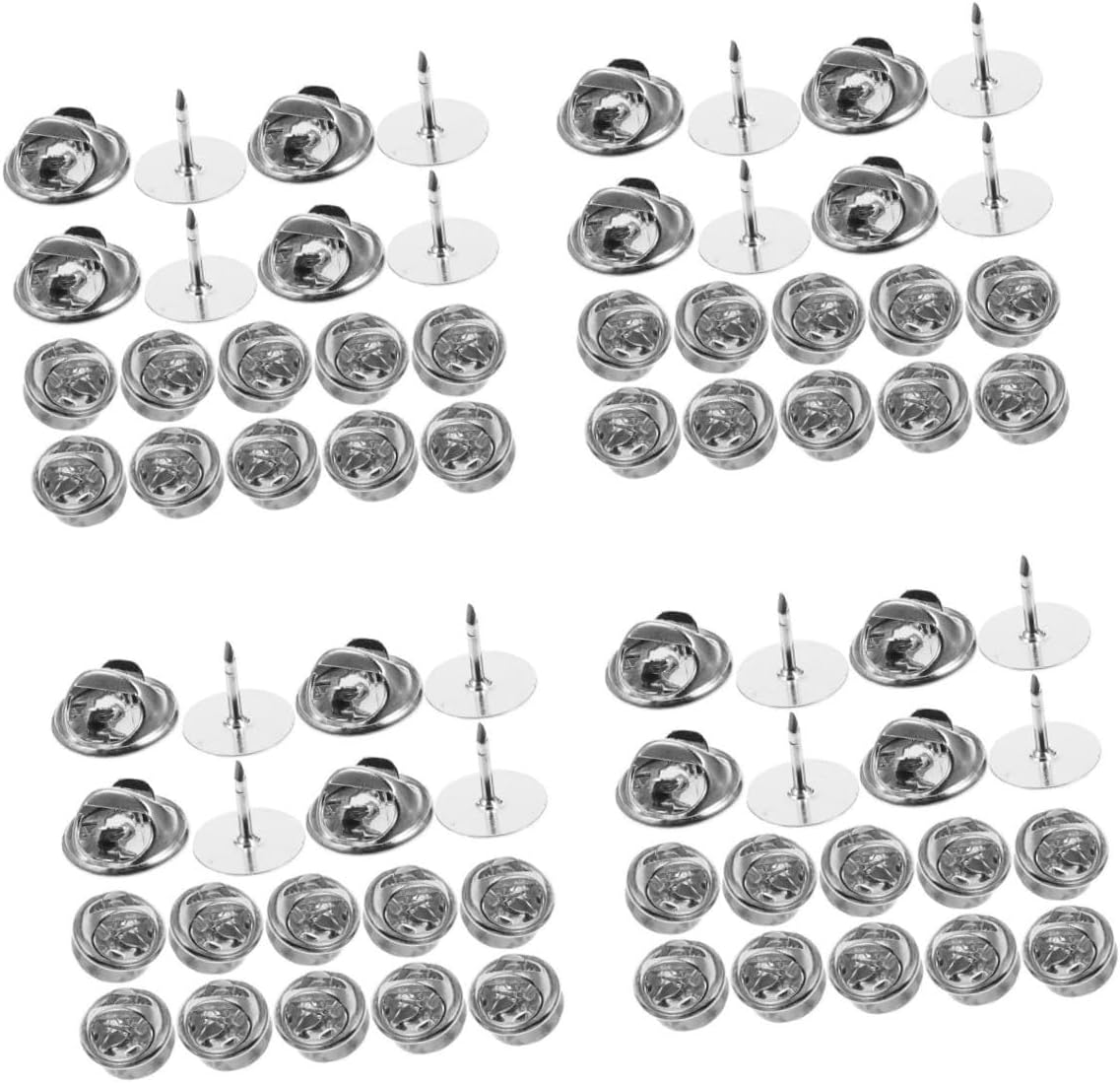 80pcs Stainless Steel Brooch Pin Backs Clutch Lapel Safety Backs for Tie Tacks Badges Jewelry Making Smooth Opening Closing