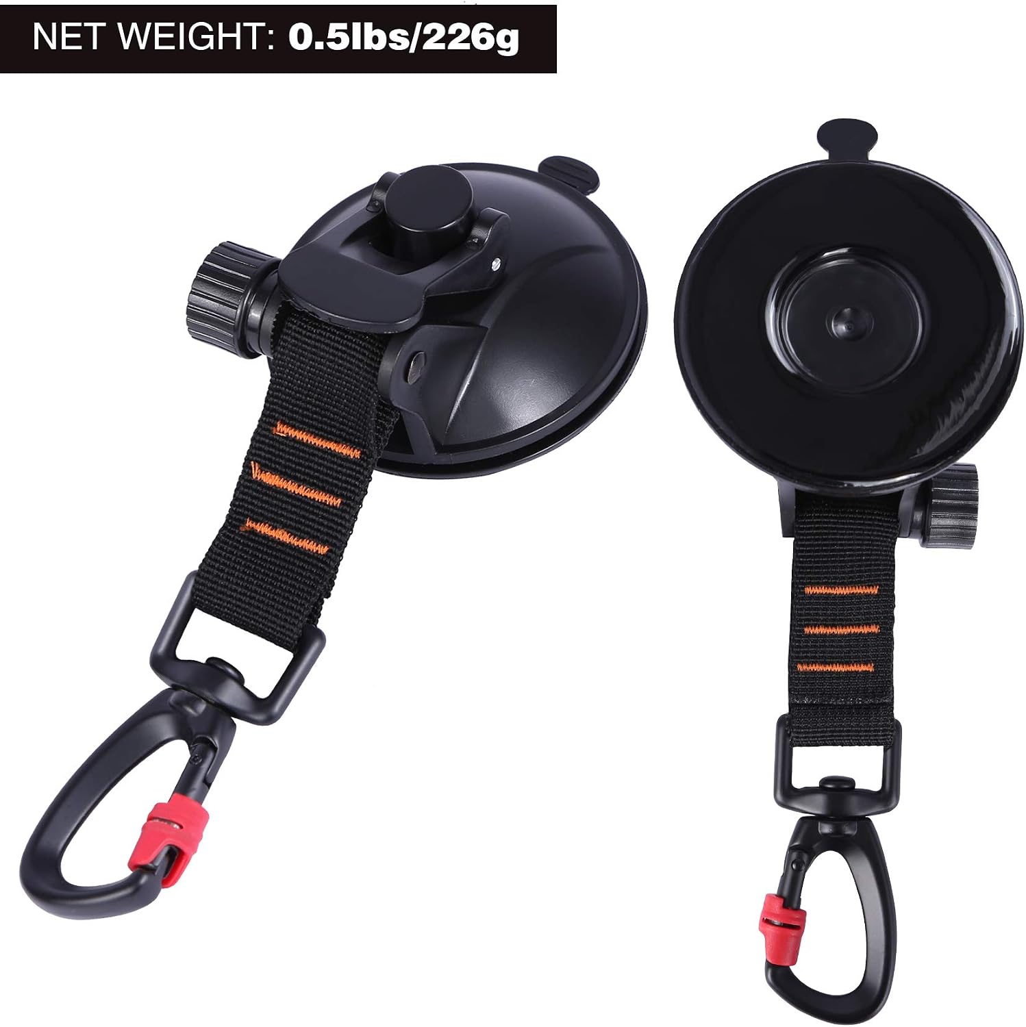 REDCAMP Heavy Duty Suction Cup Anchor with Securing Hook Tie Down, Camping Tarp Accessory as Car Side Awning, 2 Pieces
