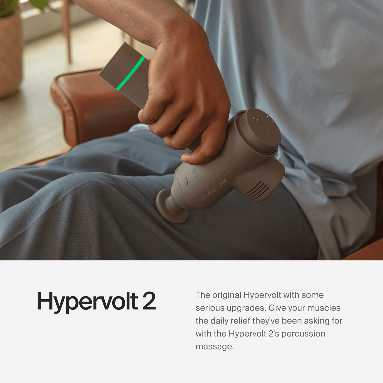 Hypervolt 2 - Featuring Quiet Glide Technology - Handheld Percussion Massage Gun | 3 Speeds, 5 Interchangeable Heads | Helps Relieve Sore Muscles and Stiffness (Hypervolt 2)