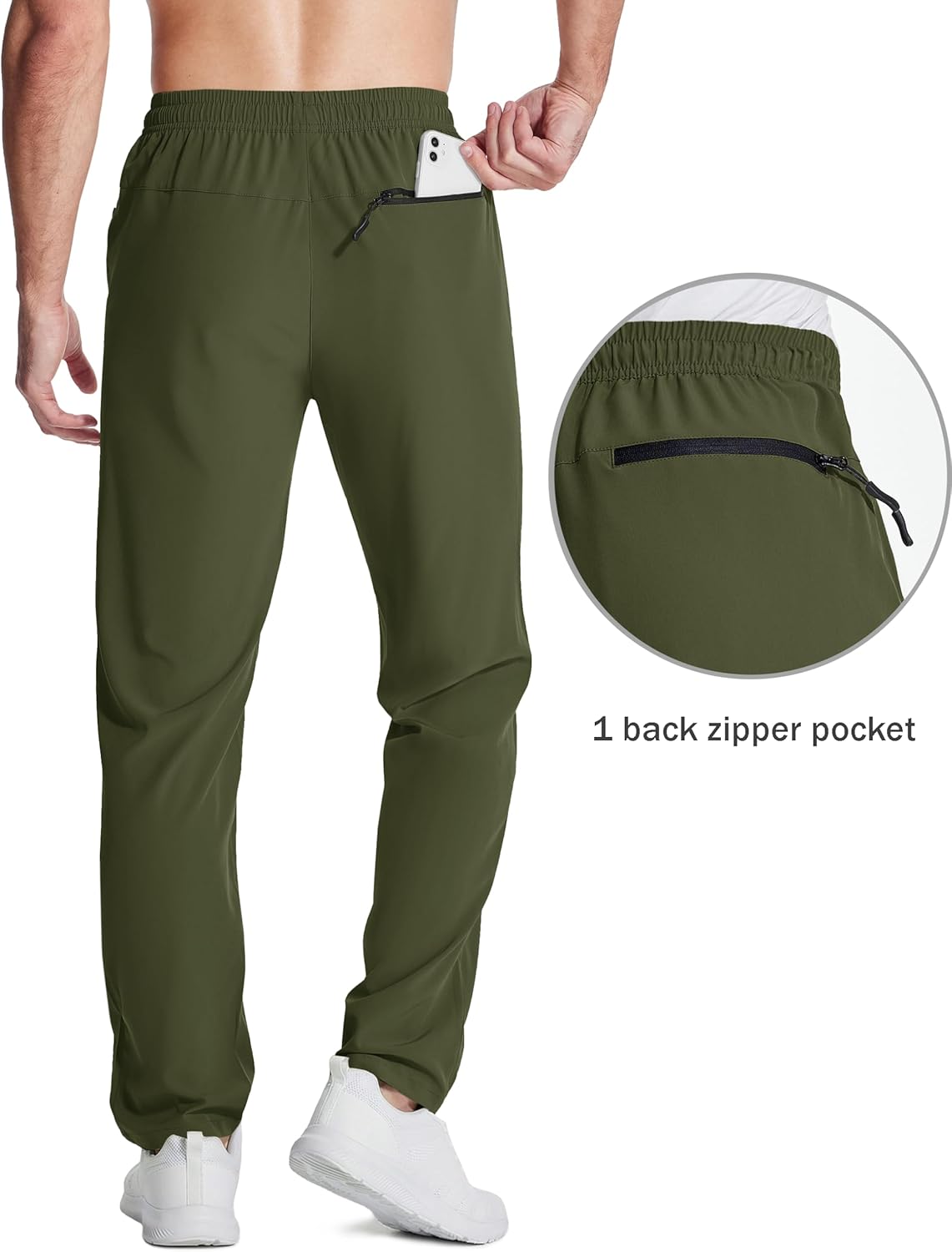 MAGCOMSEN Mens Hiking Pants Lightweight Quick Dry Workout Athletic Jogger with Zipper Pockets Golf Running Gym - Image 4