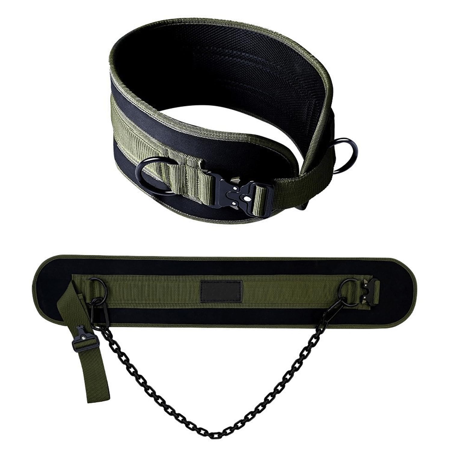 Cintura per esercizi di sollevamento pesi, squat, powerlifting e salse, 80 cm, robusta catena in acciaio, supporta 150 kg, per uomini e donne, bodybuilding, esercizi, fitness e trazioni