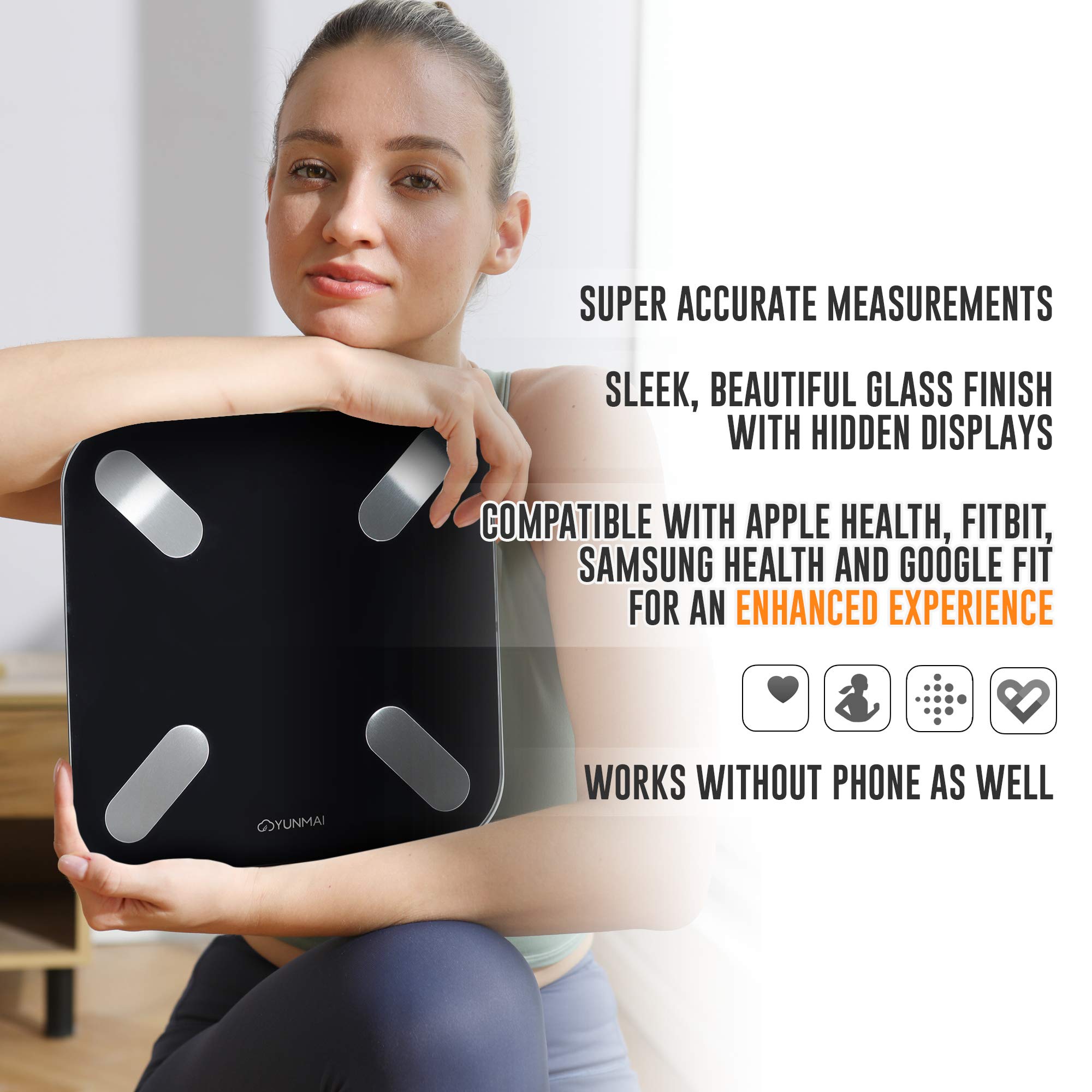 YUNMAI X Bluetooth Scale for Weight and Body Fat Glass Top