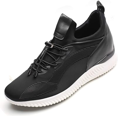 CHAMARIPA Mens Invisible Height Increasing Elevator Shoes - Lace up Light-Weight Casual Height Increase Sneakers - 1.97-2.76 Inches Taller