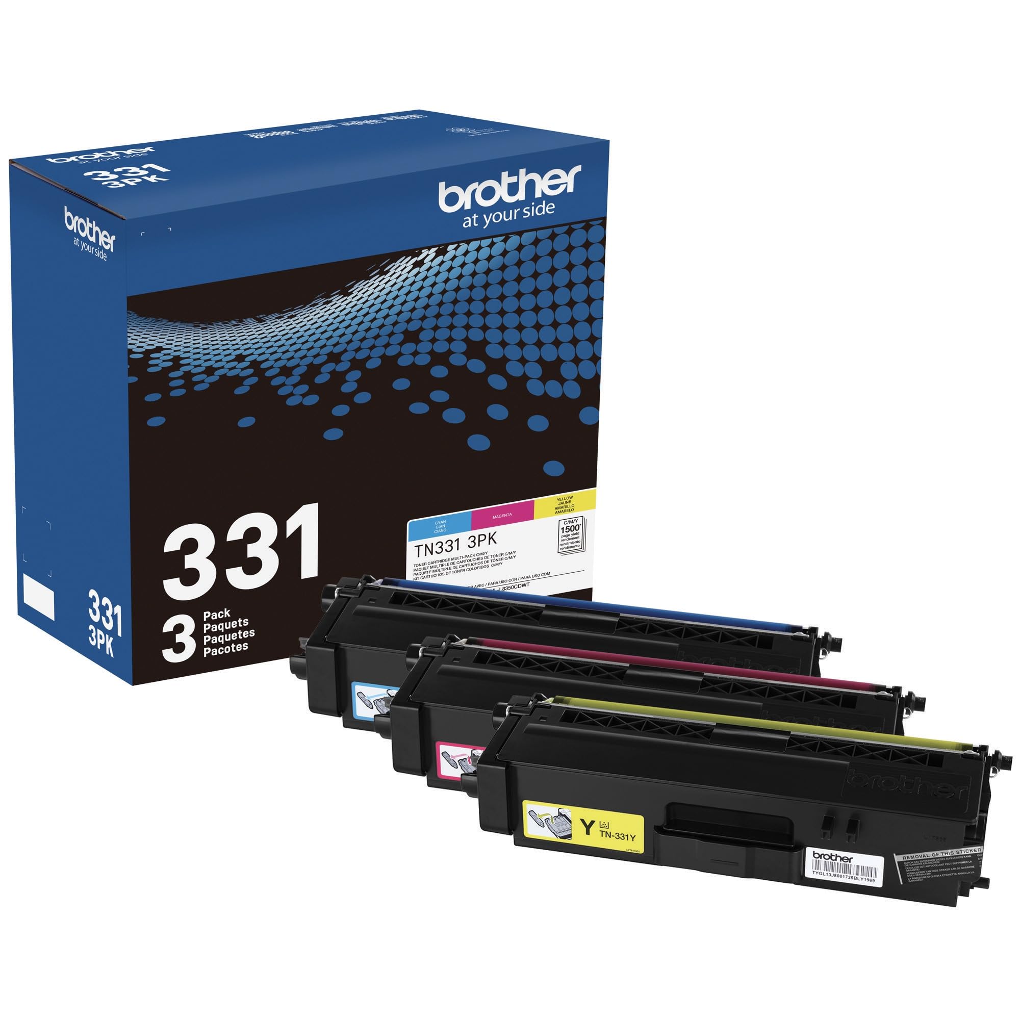 View 1 of ***FACTORY SEALED***Brother Genuine Standard-Yield Color Toner Cartridge Three Pack TN331 3PK -Includes one Cartridge Each of Cyan, Magenta & Yellow Toner