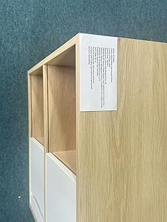 Storage Cabinet with Sliding Doors: 2-Tier Open & Closed Shelves Organiz...