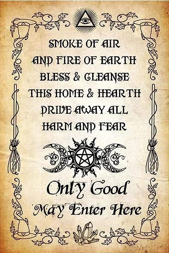 Blessing Only Good May Enter Here Wiccan Blessing Wicca Prayer Protection Aluminum Weatherproof Metal Sign Custom Personalized Tin Sign Wall Decor Housewarming Gift 8"x12" Inch