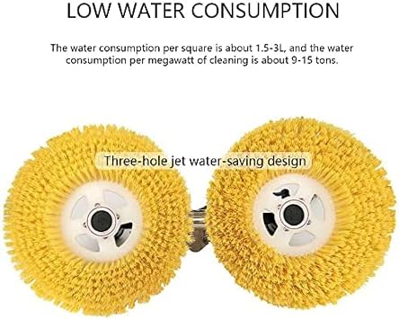 Multifunctional Solar Panel Water Spray Cleaning Tool, with Water Pump, 65cm Double-Head Rotating Cleaning Brush, 17m Cable/29m Water Pipe Line,3.5M