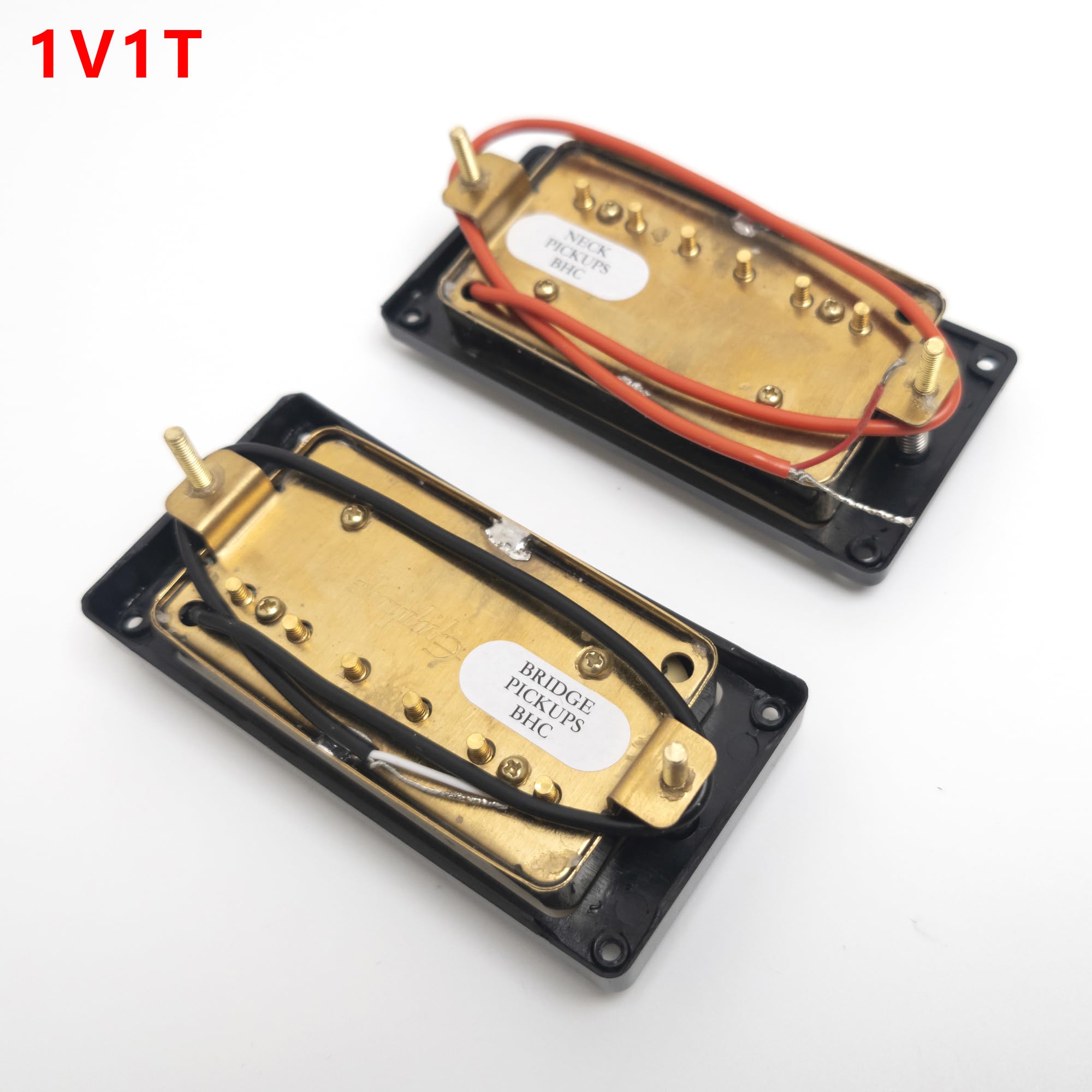 Pickup Humbucker per chitarra, pickup al collo del ponte con cablaggio 1V1T per chitarra elettrica Gibson, parti di ricambio (nero)