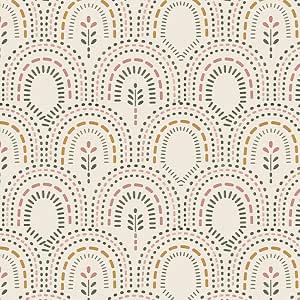 Vinjiasin Boho Peel and Stick Wallpaper Neutral Rainbow Floral Wallpaper