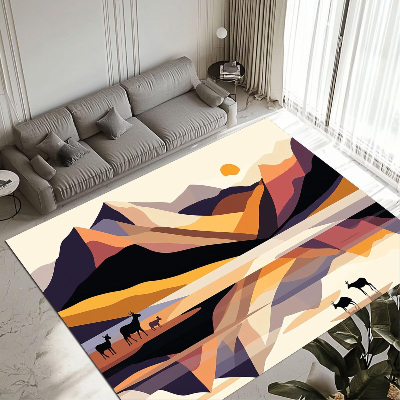 Tapis moderne lavable et imperméable 60x90cm avec envers antidérapant
