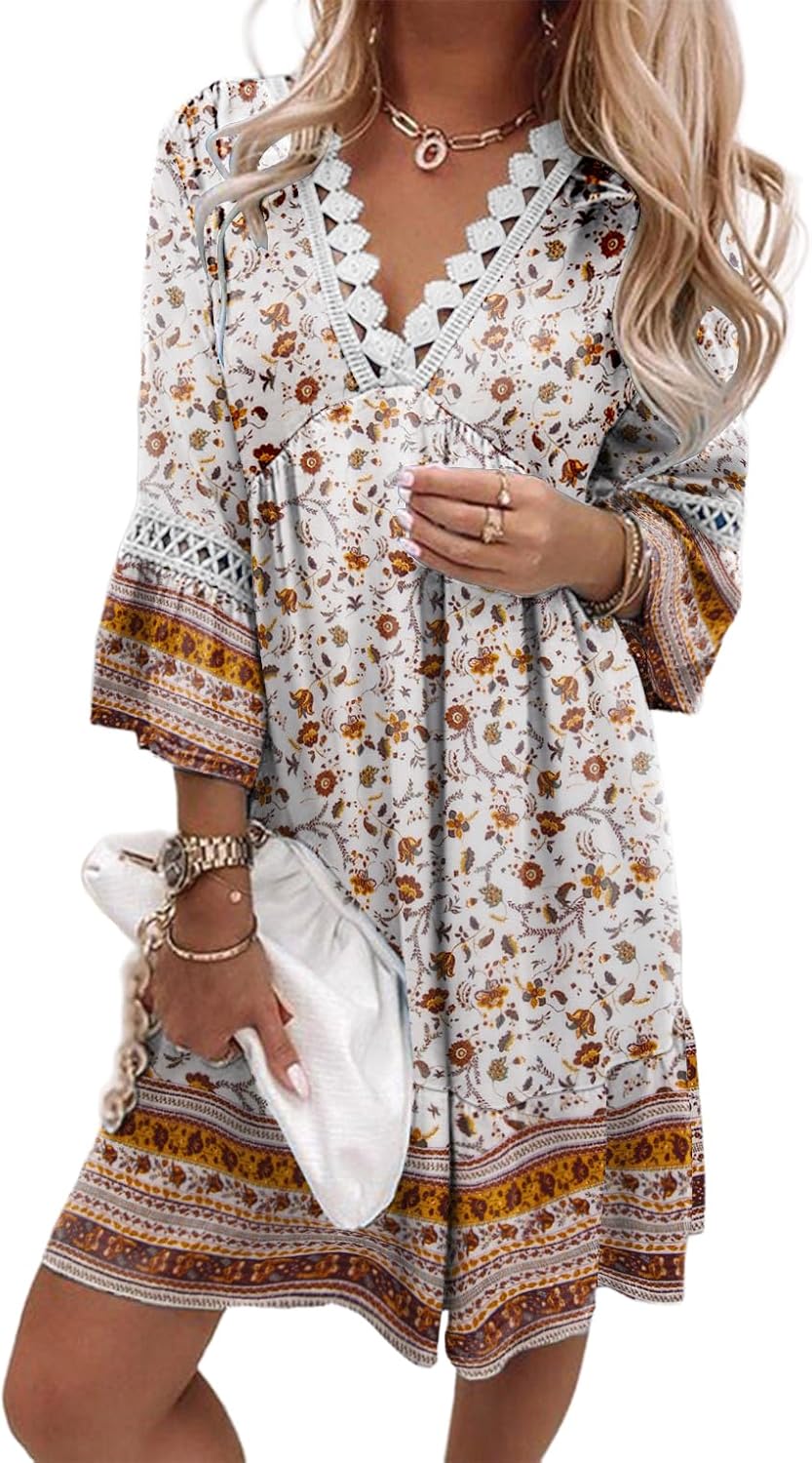Tuniek, puntzoom, A-lijn, V-hals, 3/4-mouwen, aqua | Ulla Popken