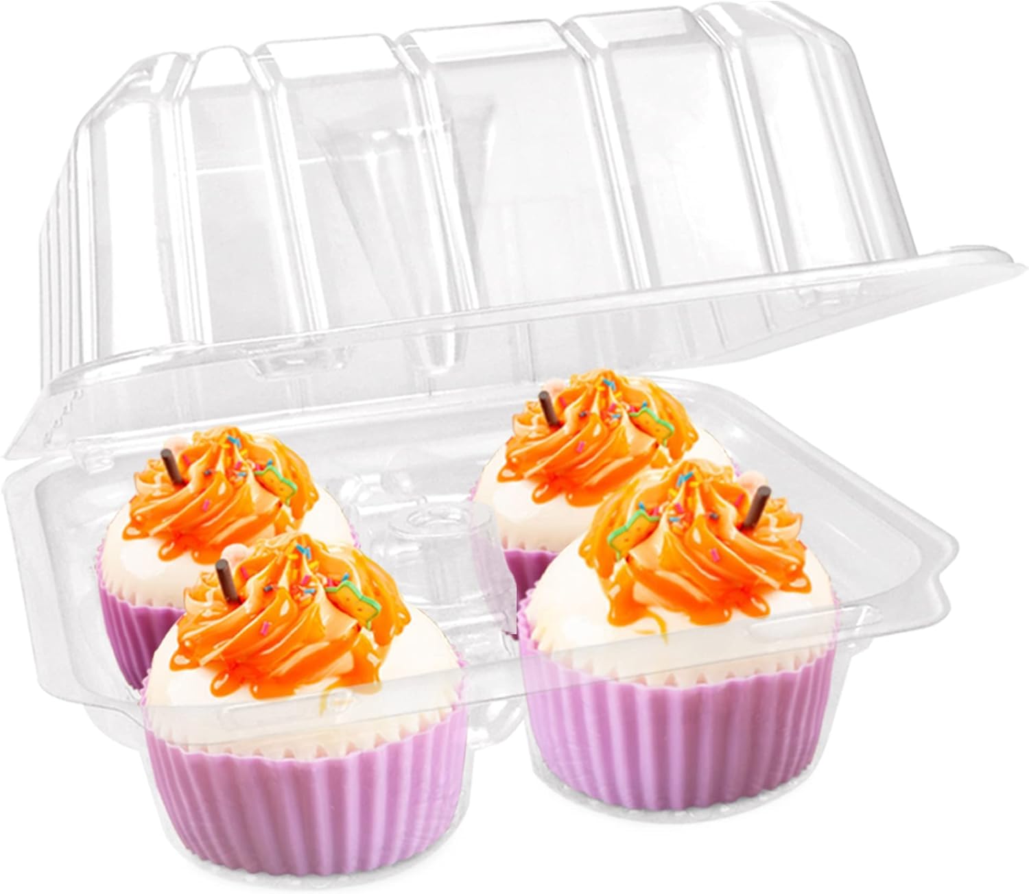 FarBoat 6 Cajas De Regalo De Plástico Transparente Portátil Para Dulces, Cupcakes, Recuerdos De Fiesta, Regalos De Cumpleaños, Embalaje De 5.5 X 2.9 X 5.5 Pulgadas (escritura Roja
