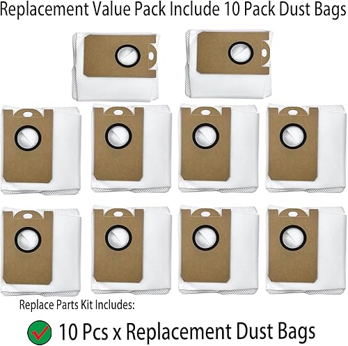 Miniatura 3 de Bolsas antipolvo de repuesto para iHome AutoVac Nova autovacíasUltenic T10  AIRROBO T10+  Neabot NOMO N2 accesorios para bolsas de vacío (paquete de