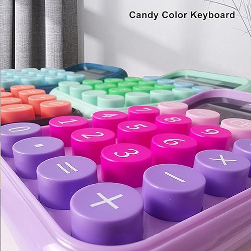 Miniatura 9 de Calculadora de escritorio Calculadora estándar, calculadora portátil, funciona con energía solar, funciona con pilas, botones redondos de 10