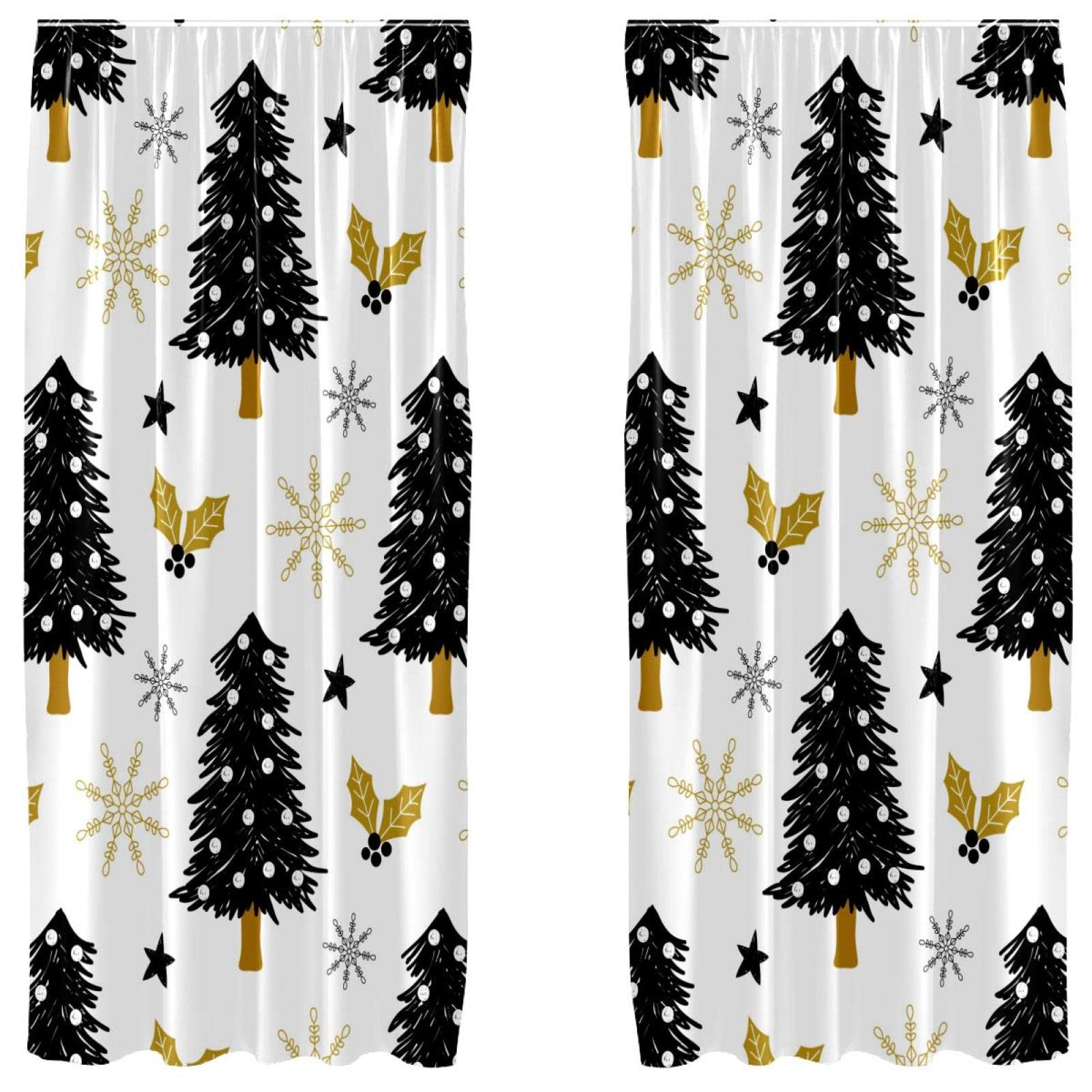 Rideaux occultants sapin de Noël en microfibre haut de gamme