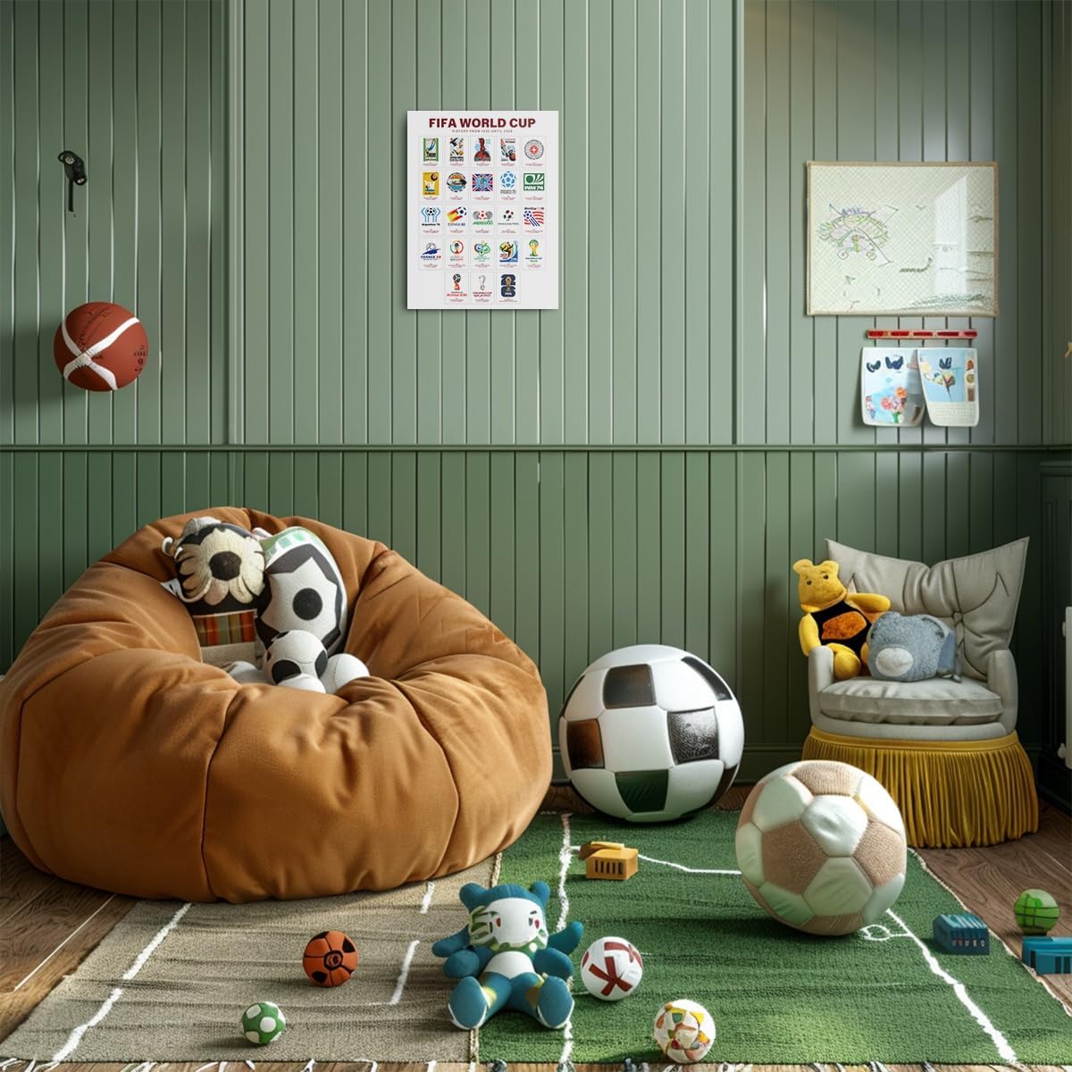 Soccer Gifts Canvas Wall Art Framed Art Football Gifts Football Room Decor Sports Paintings Soccer Coaches Gift Wall Decor Prints Picture for Boys Room Playroom Sports Club Home Decor 11.4×15 inch - Image 6