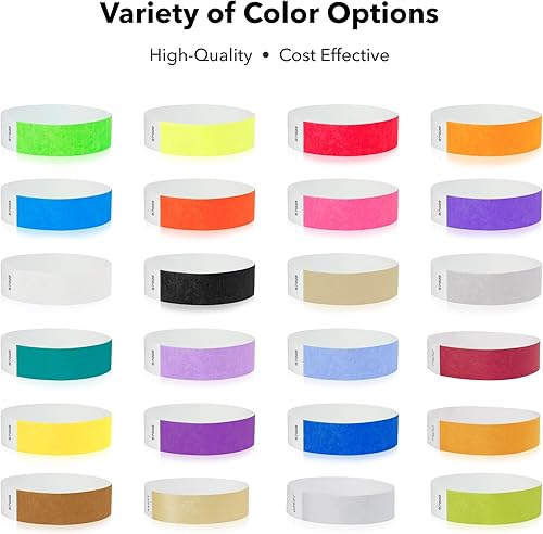 Miniatura 7 de WristCo Pulseras impresas personalizadas: selecciona un color, cantidad y personaliza cualquier texto a Tyvek Pulseras de identificación para