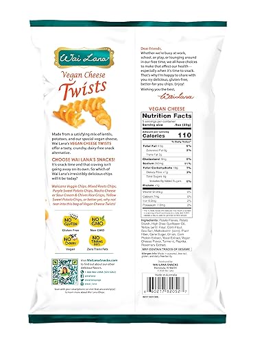 Miniatura 3 de Wai Lana Chips de queso vegano con papa y lentejas, sin gluten, sin OMG, cero grasa trans, 4.5 oz (12 unidades)