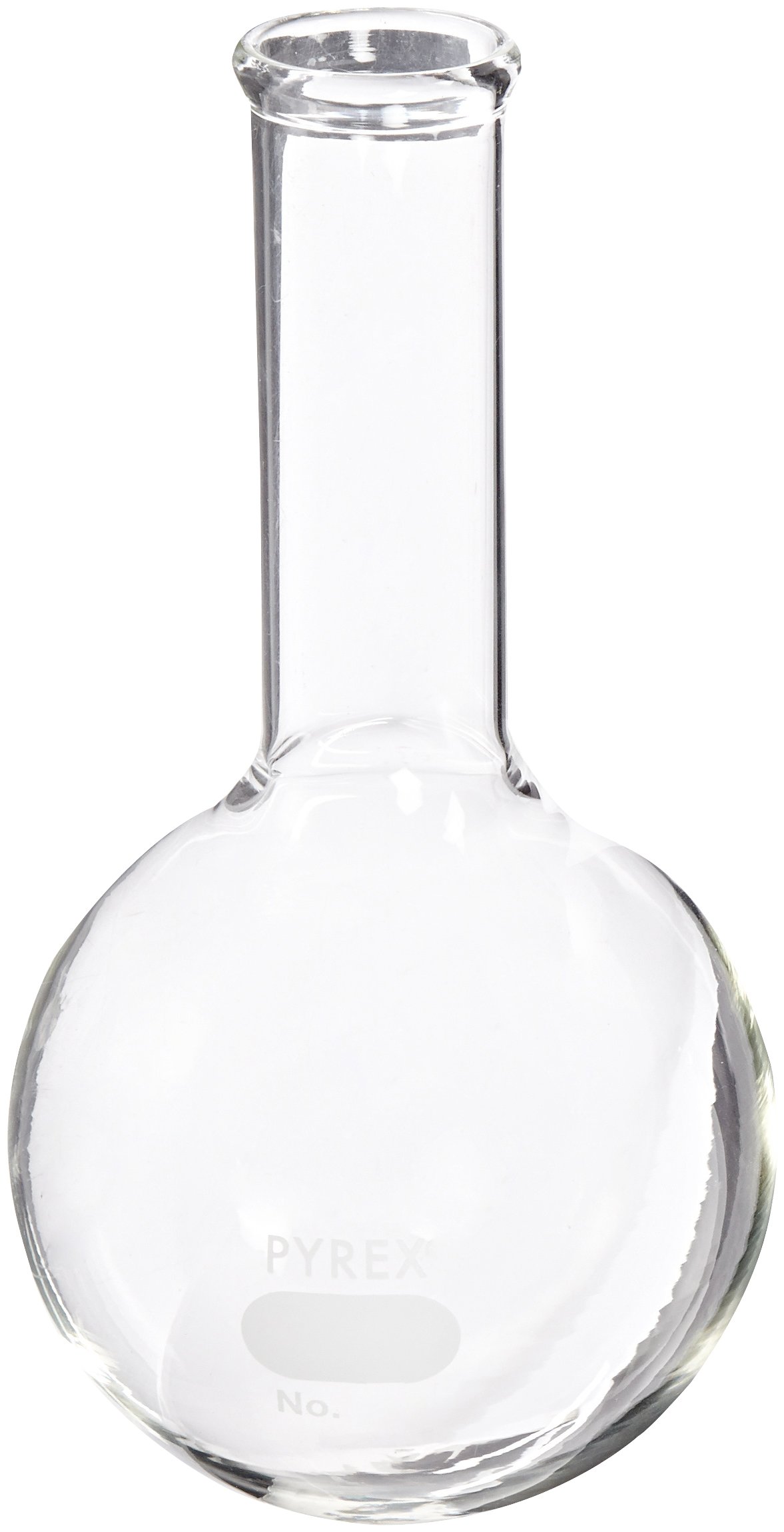 Corning Pyrex Cristal de borosilicato cuello largo de fondo redondo de ebullición matraz, 500ml Capacity, 12