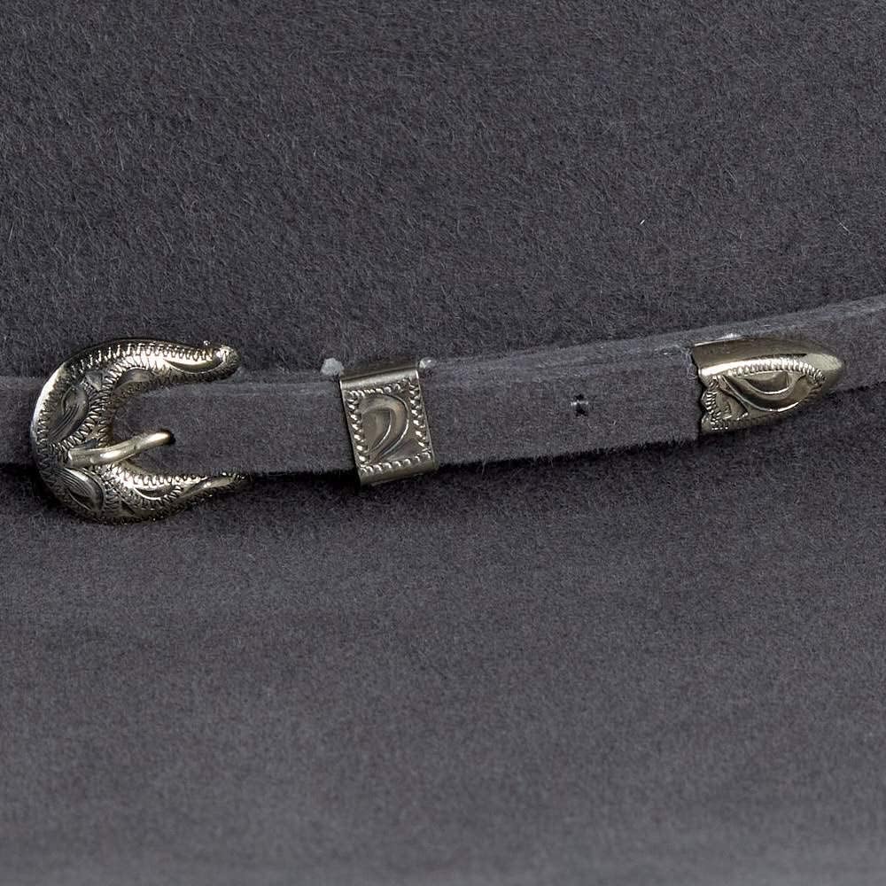 10X Slate 4 1/2" Self Band Open Crown Felt Cowboy Hat - Image 2