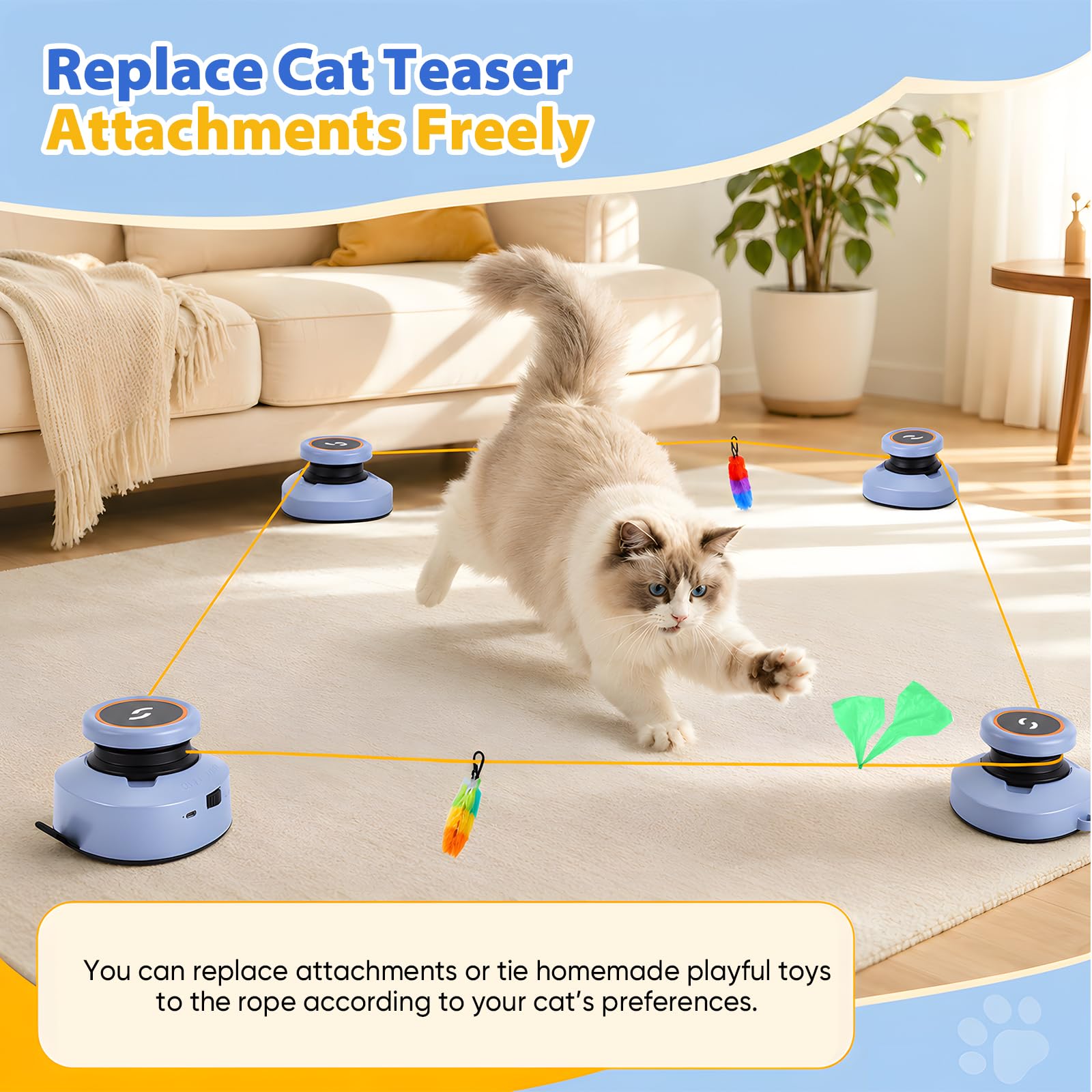 Jouets Pour Chats, Divertissement Autonome Jouets électriques Rechargeables Kit De Jeux Interactifs Et D'Intelligence Tapis De Course Pour Chats à Vitesse Réglable (Sans Sangles Requises) (B)