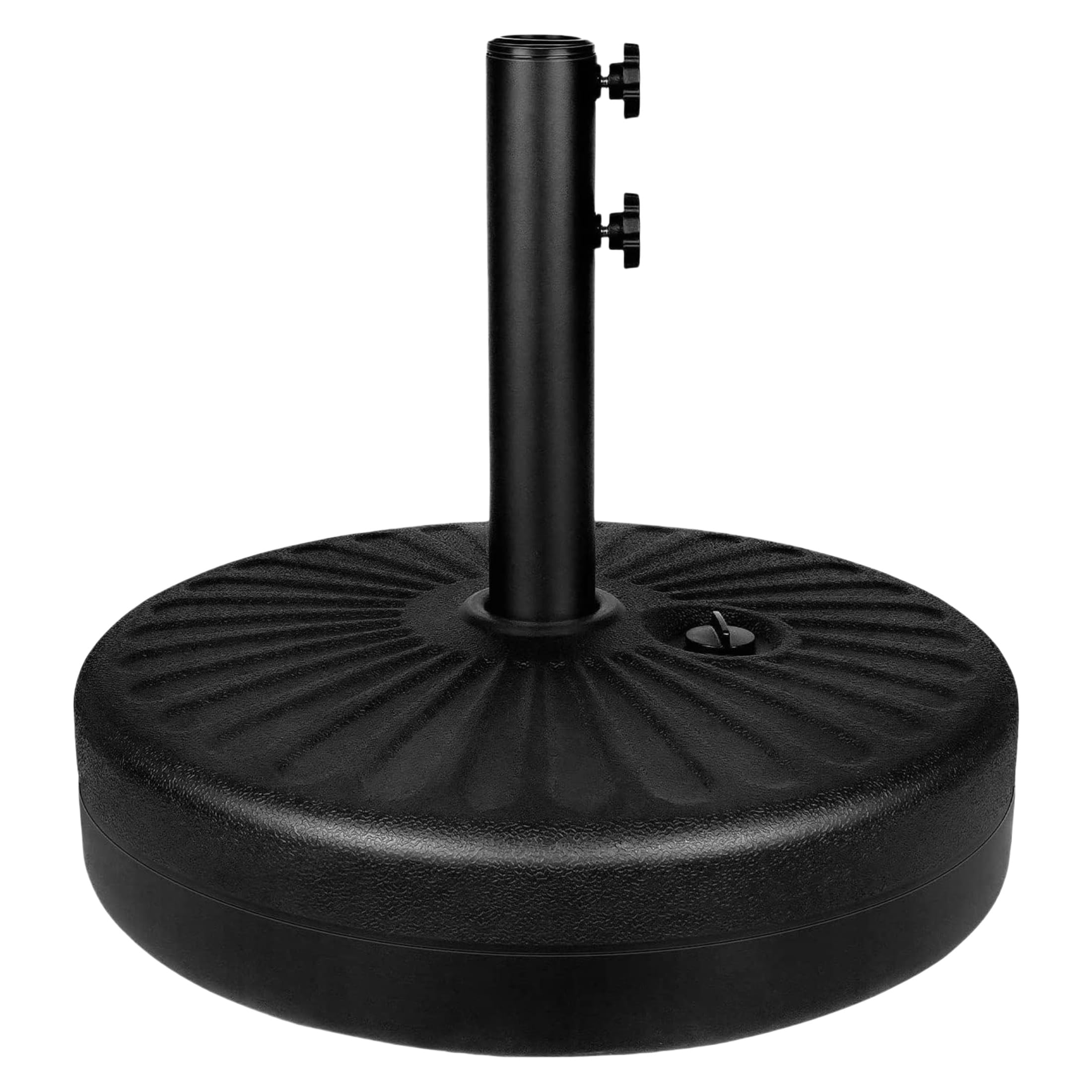 DAMGOLOZA Portable Outdoor Umbrella Base Stand, 50lbs Capacity Water or Sand Fillable Round Base Stand for Outdoor Courtyards, Beach Attractions, Camping