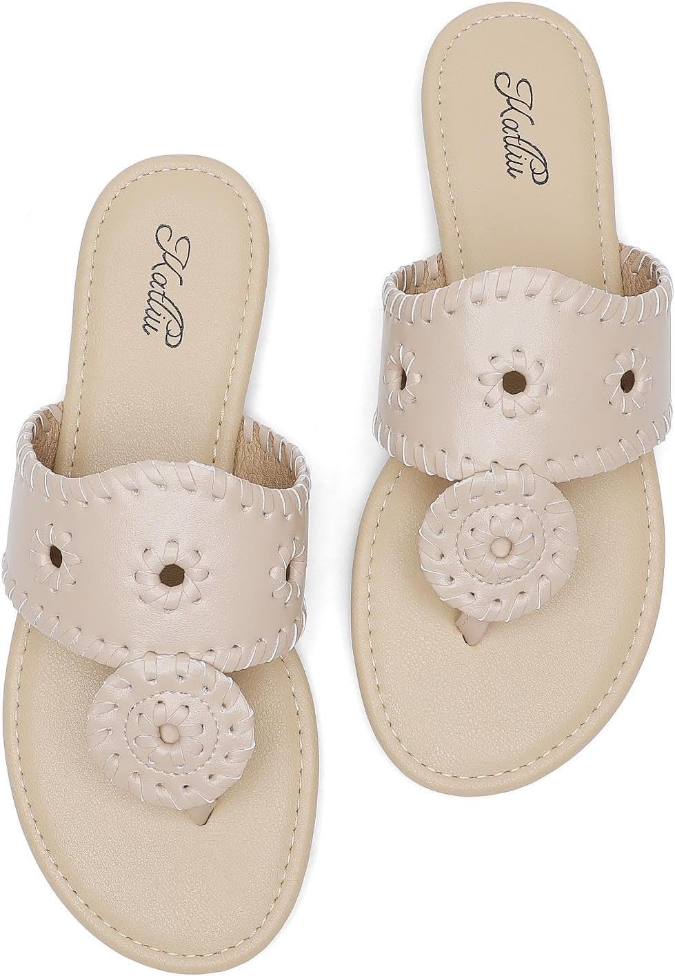 katliu Women's Flat Sandals Flip Flop Sandals Dressy Thong Sandals