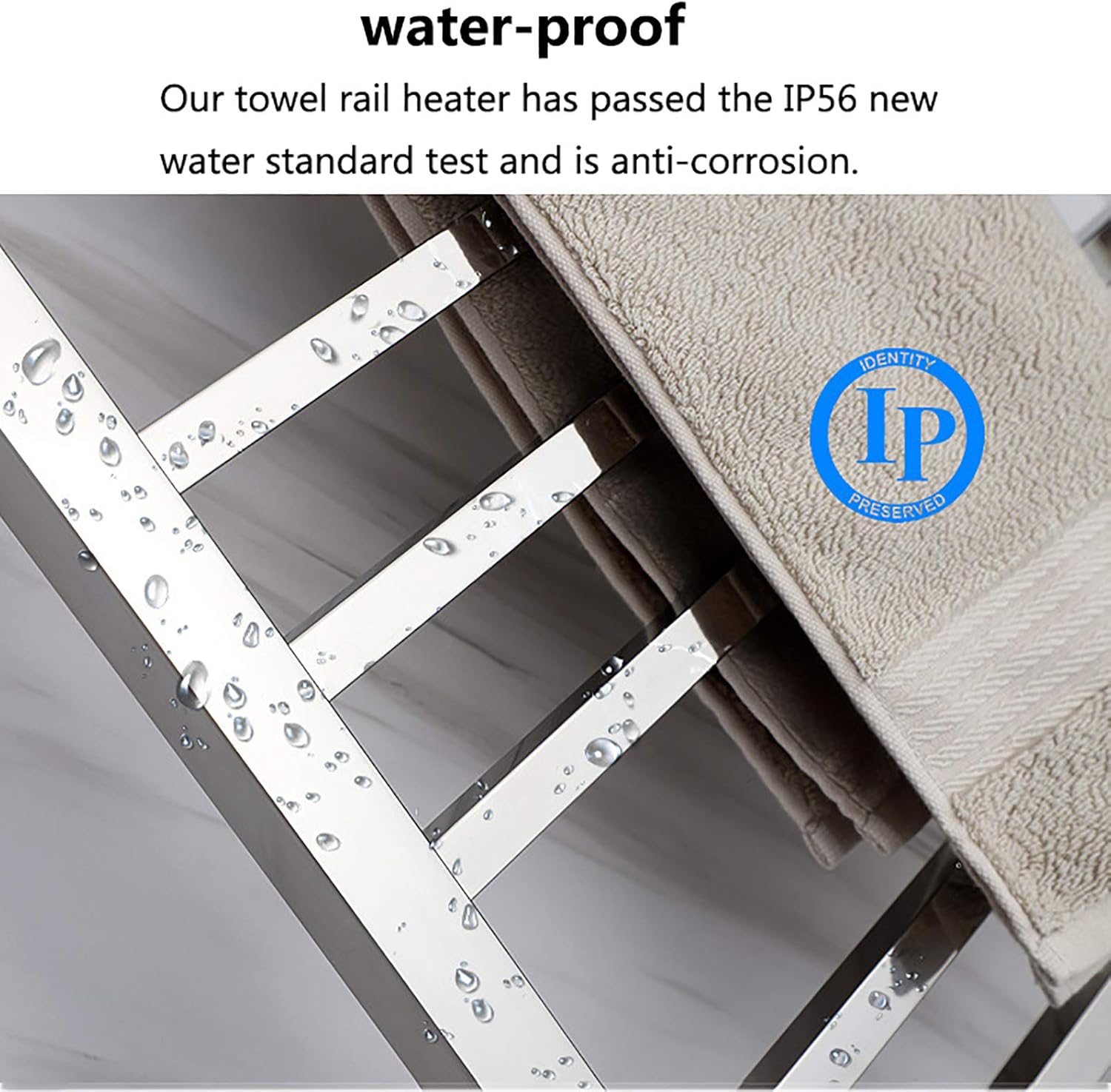 Towel Warmer, Electric Heated Towel Rack with Timer, 304 Stainless Steel 10 Bars Waterproof Electric Drying Rack Polishing Wall Mounted Bath Towel Heater, Clothes Airer Dryer,Hardwired