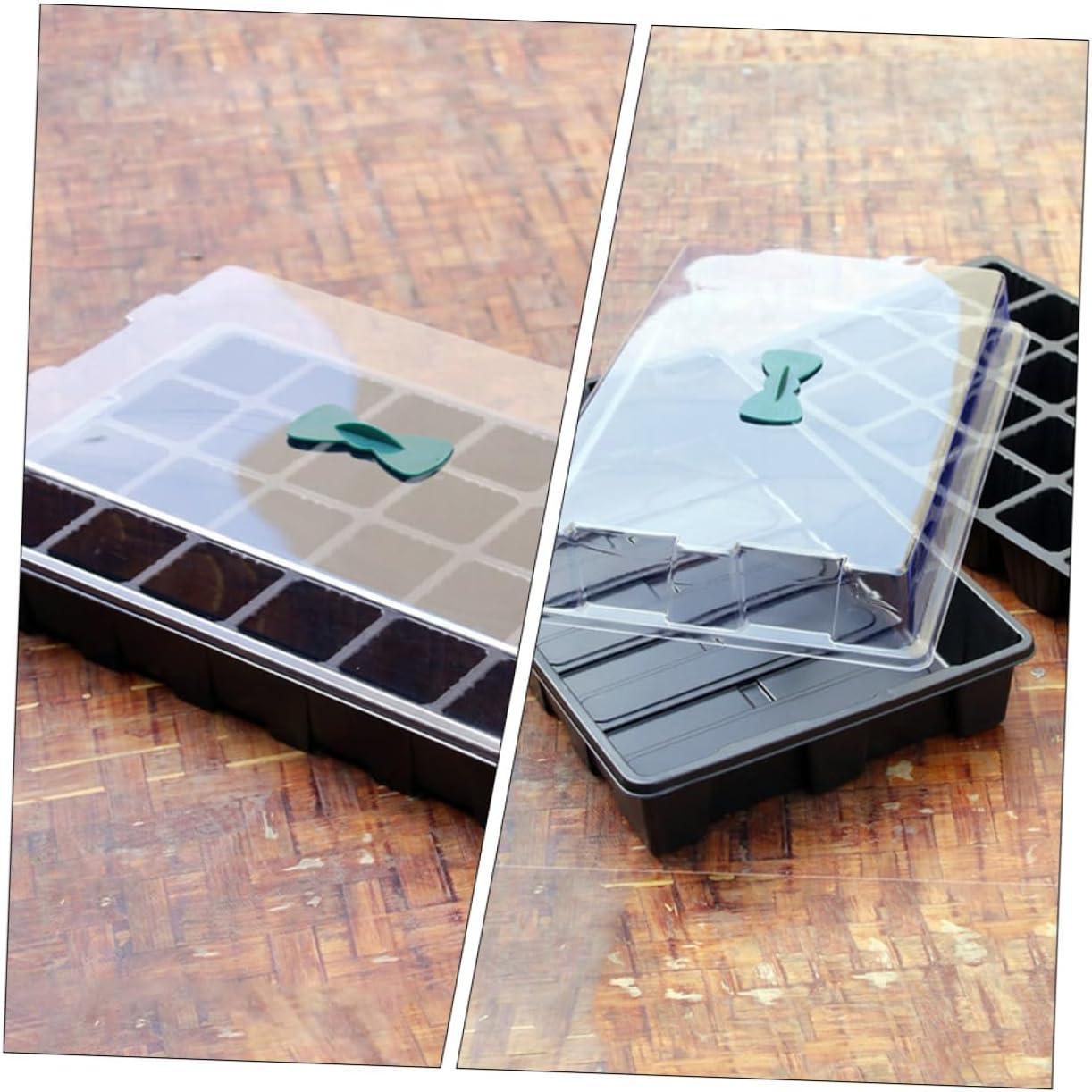 DOITOOL 3 Sets 24-Cell Plastic Seed Germination Trays Nursery Boxes for Vegetable Sprouting and Plant Propagation Garden Planting Starter Kit