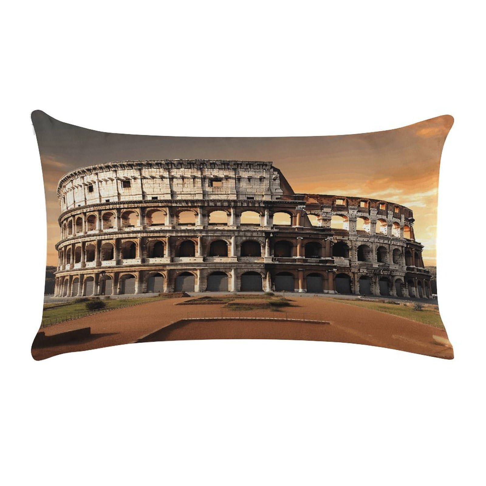 VstaDank Ancient Colosseum Throw Pillow Cover Rectangular Lumbar Throw Pillow Case Soft Farmhouse Accent Decorative Cushion Cases Short Plush Pillowcase with Zipper 12 X 20 Inch