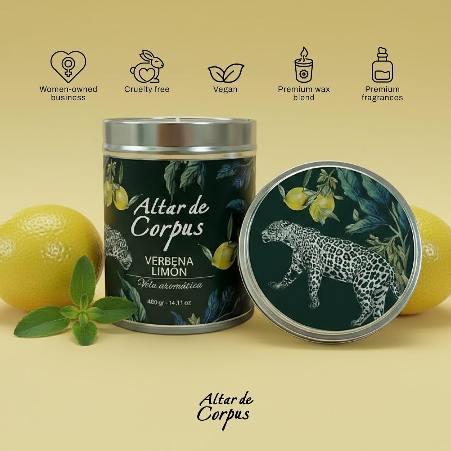 14 Oz Strong Scented Candles Long Lasting – Lemon Verbena Candle - High End Luxury Candles for Home - Cute Candles for Women - Soy Wax Premium Blend - Decorative Candle for Men Gifts - Image 4