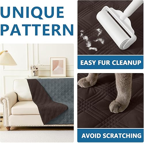 Miniatura 216 de hyha Manta de cama impermeable para perro, mantas suaves para mascotas, funda de sofá impermeable para perros, fundas reversibles lavables para