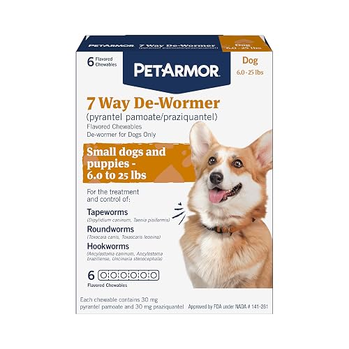 PetArmor 7-Way Dog Dewormer Small 6-25 lbs, 6-Count Chewable