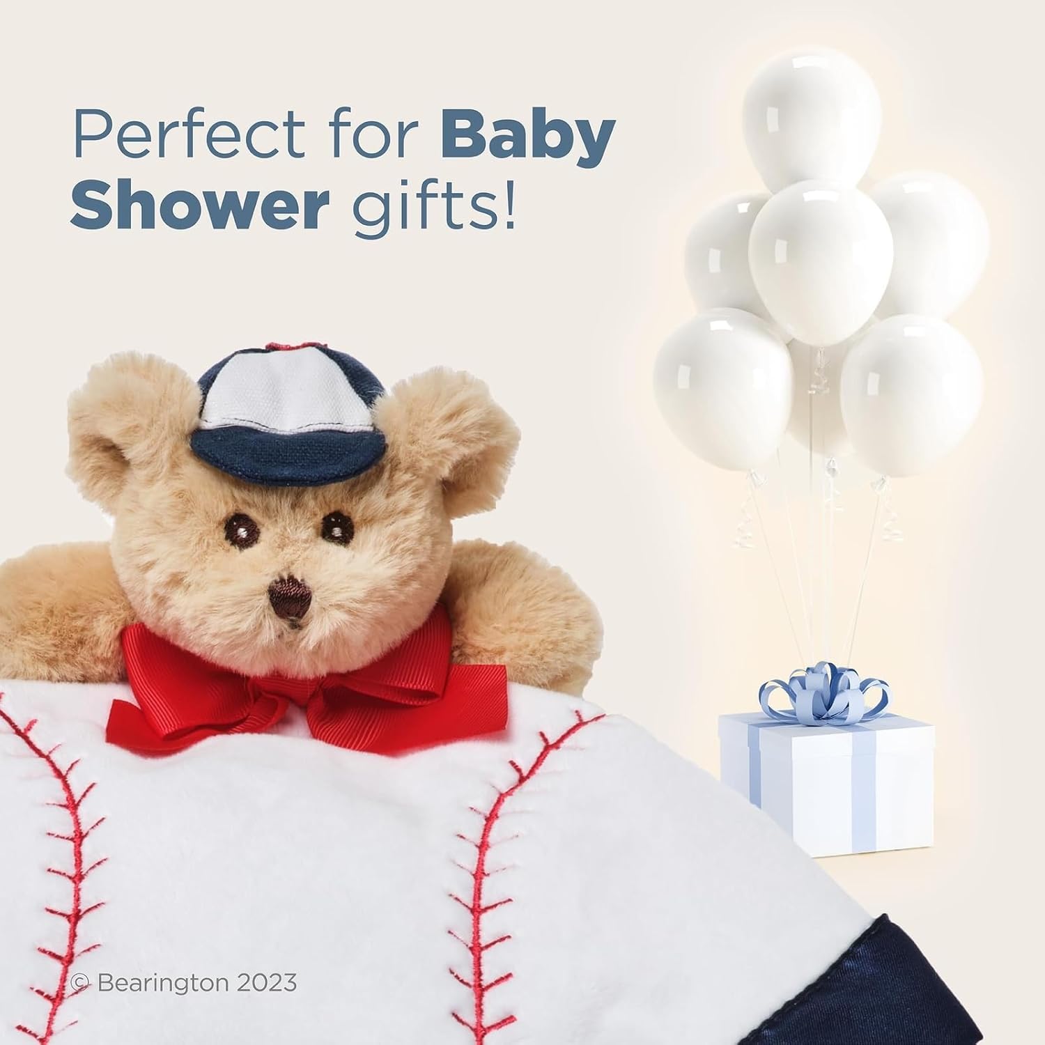 Bearington Lil’ Slugger Snuggler Plush Baseball Lovey - 15" Soft Velour and Satin Baby Security Blanket for Boys - Cute Baseball-Themed Stuffed Animal Lovey, Infant Snuggle Toy