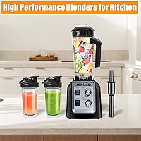 Vista 5 de Professional Blender for Smoothies, Powerful 1400W Smoothie Blender, 68oz Large Capacity with 2 To-Go Cups, 6 Stainless Steel Blades, Kitchen