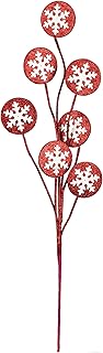 Vickerman Red/White Snowflake Artificial Includes 6 Sprays per Pack. Christmas-Decor, 20