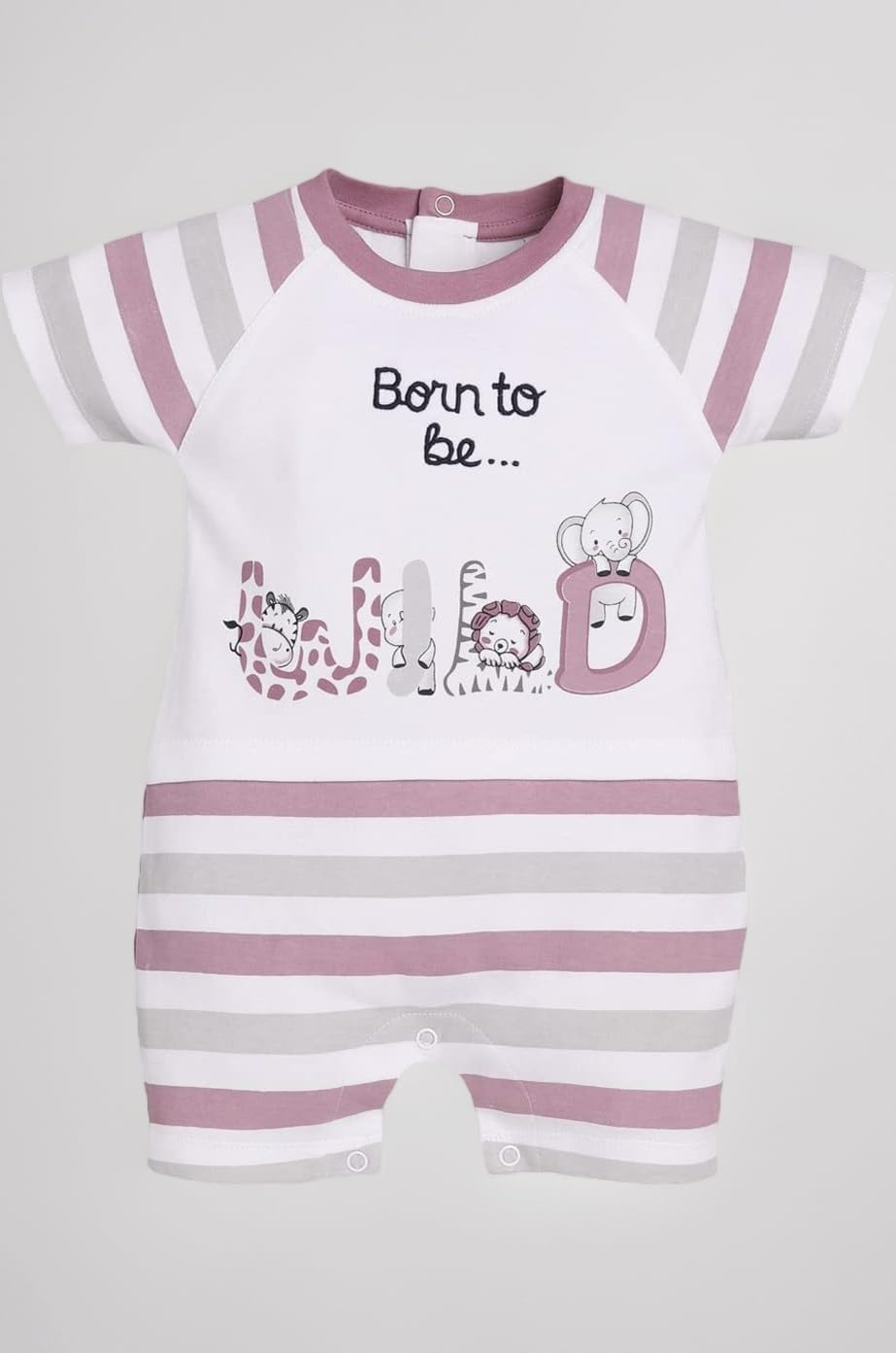 Baby Boys & Baby Girls Cotton Romper | Half Sleeve Polo Collar Jumpsuit | Newborn Infant Summer Outfit with Button Closure | Soft Breathable Playsuit | Stylish Print One Piece Dress