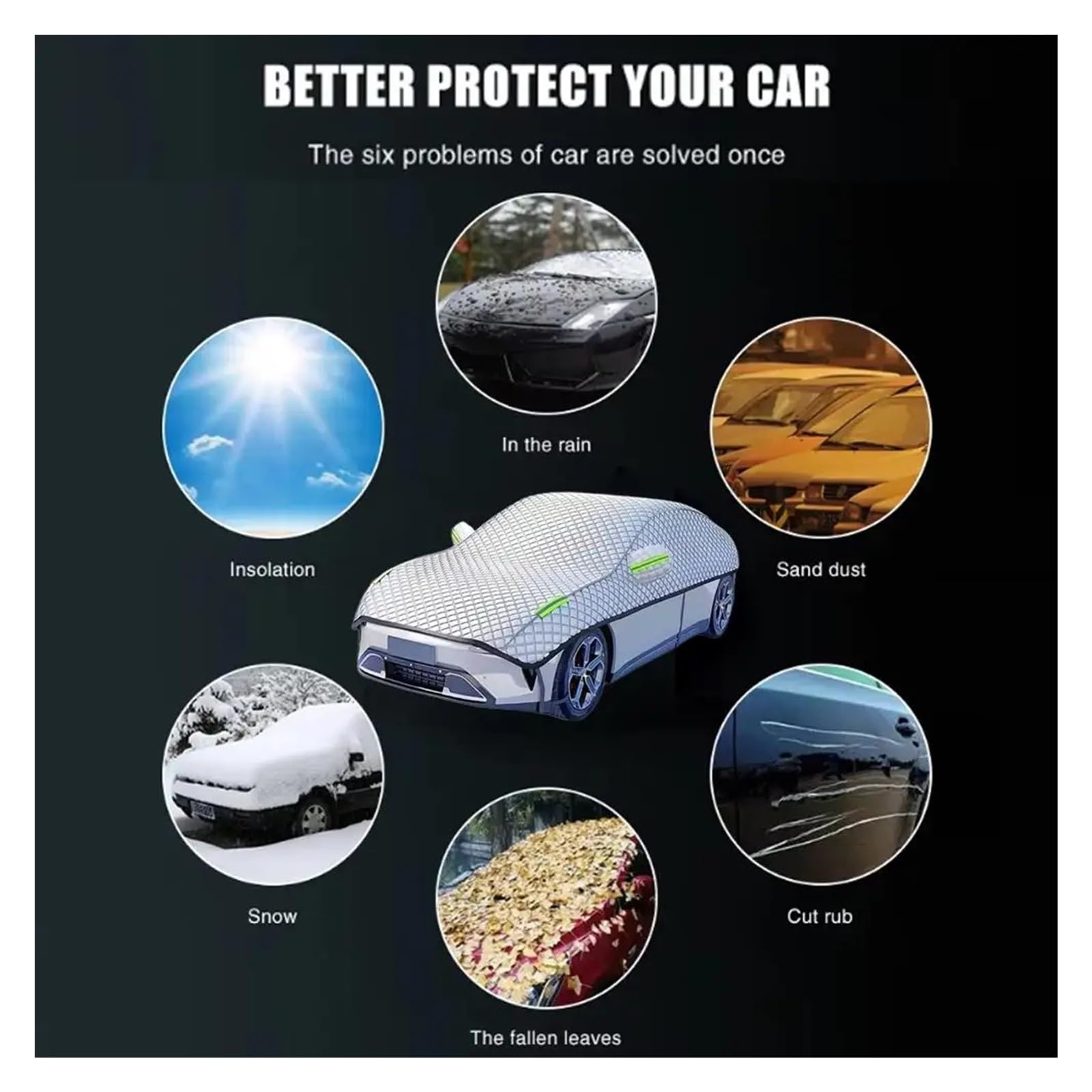 Protección contra el Hielo para Coche Cubierta Universal para Exteriores de Coche, Cubiertas Parasol para para Las Cuatro Estaciones, protección Solar antiescarcha(Hammer Truck)