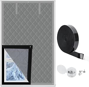 Augblinds Thermal Insulated Window Cover 62x38, Fabric, 15 Square Feet, Fits Up To 3x5 Ft Windows, Windproof, Waterproof, Blackout, Privacy, Gray