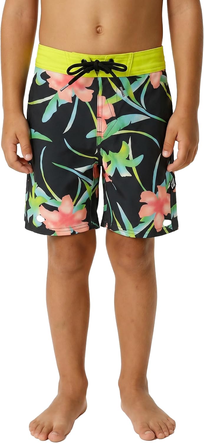 Volcom Boys' Toddler Elastic Waist Boardshort – UPF 50+ Quick Dry Lined Swim Trunks- Little Boys