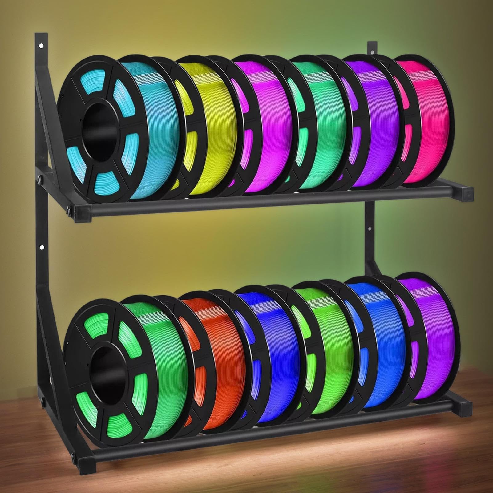 3D, Printer, Filament, Storage Rack, podwójna warstwa Organizer Shelf, Ścienny Projekt oszczędzania przestrzeni, uchwyt na wyświetlacz ciężki, warsztat i przedsiębiorstwo do drukowania materiałów