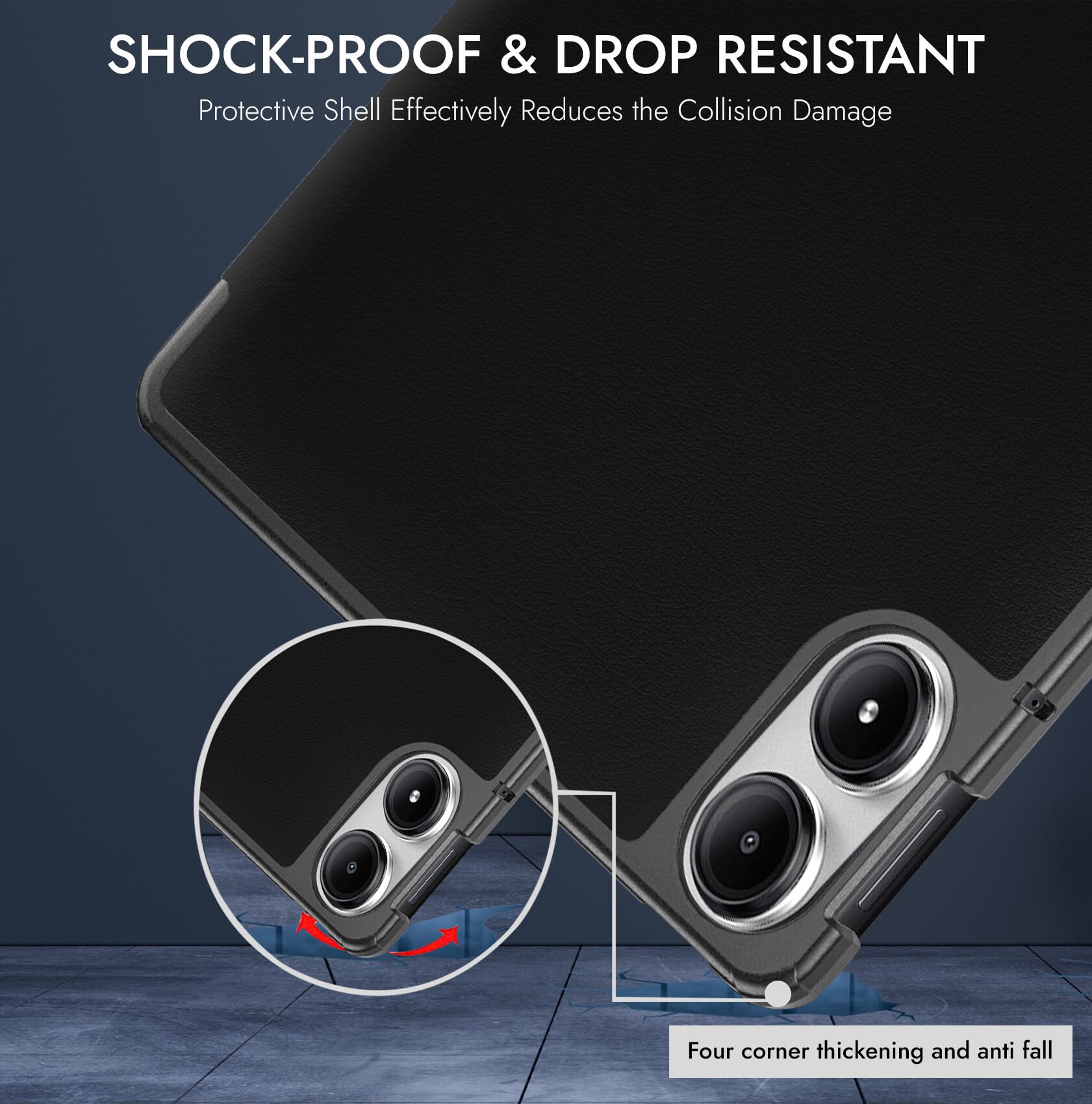 Robustrion Cover for Redmi Pad 2 Pro 12.1 inch Cover Case, Trifold Cover Case for Redmi Pad 2 Pro 5G Tablet Cover [Auto Sleep Wake Support] - Black — Amazon image 8